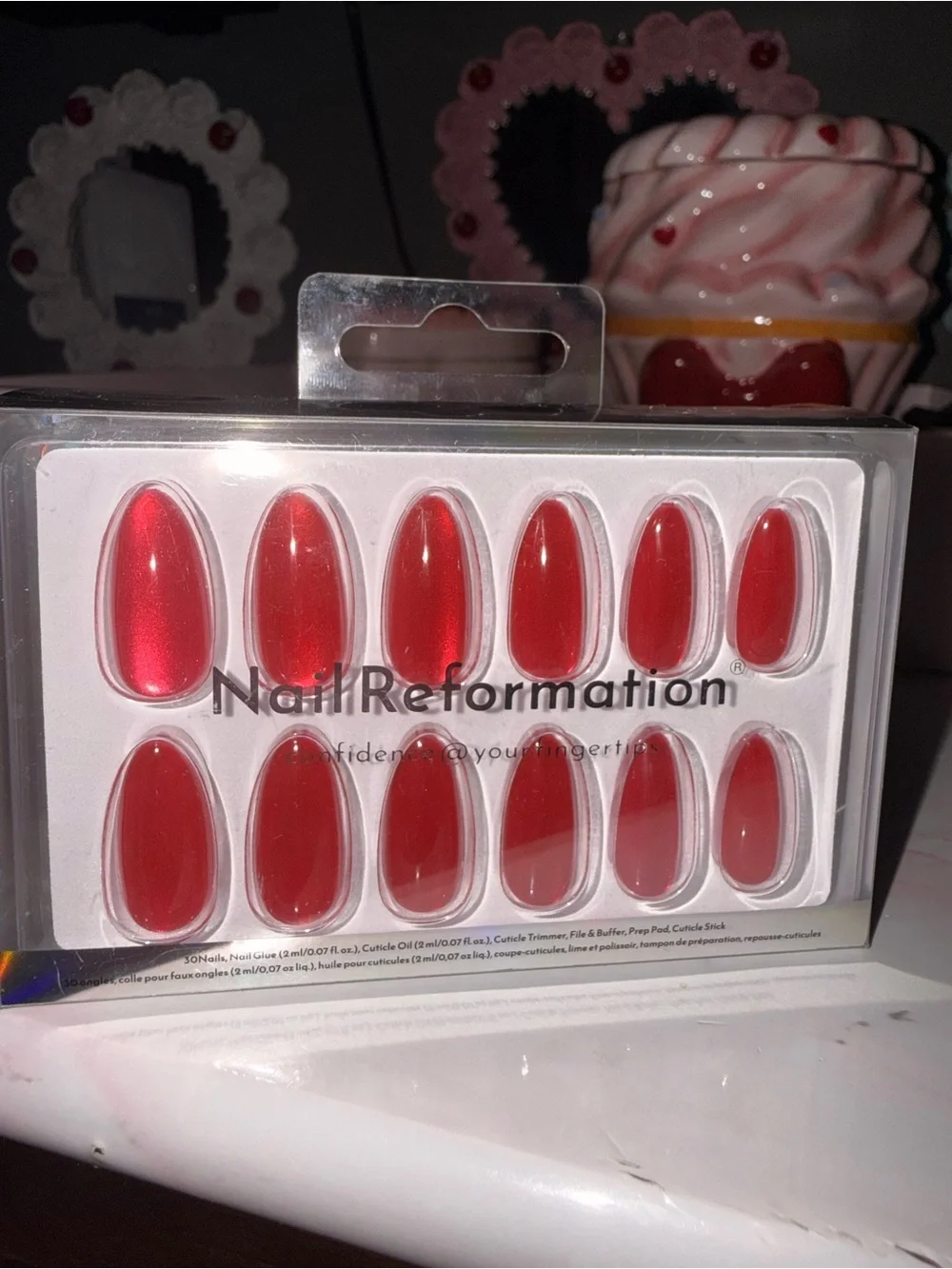 Nail Reformation Red Reflective Press On Nails